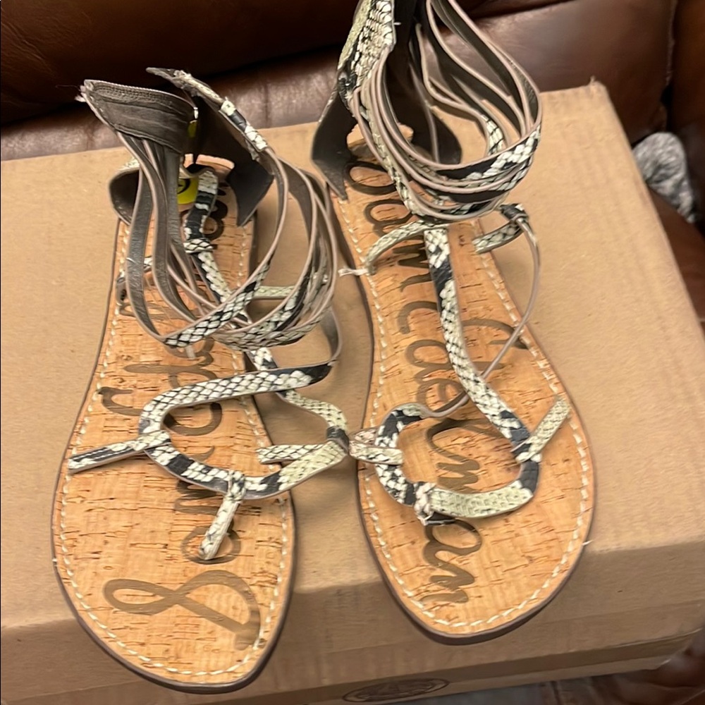 Sam Edelman Strappy Sandals - Black and Cream